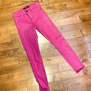Hudson Hot Pink Shimmery Skinny Jeans size 26